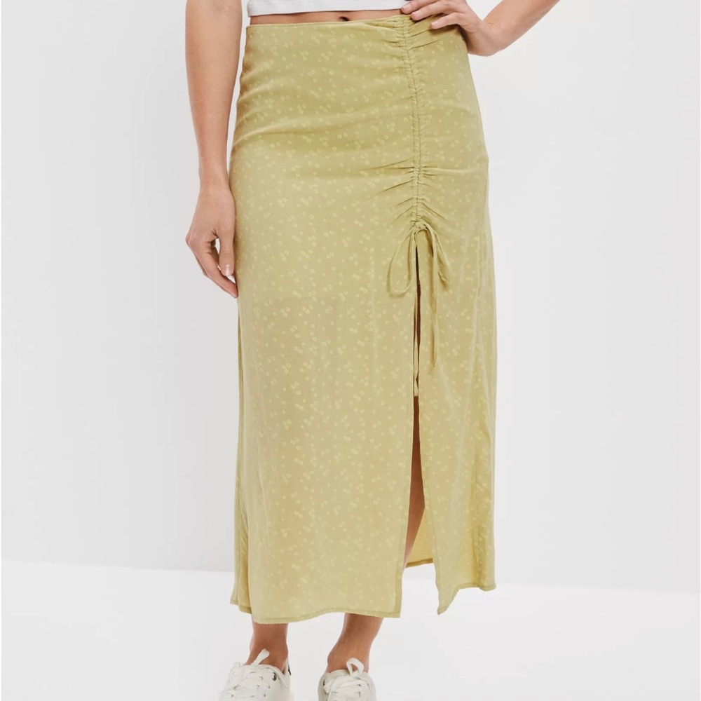 NWT AE Floral Slip Midi Skirt